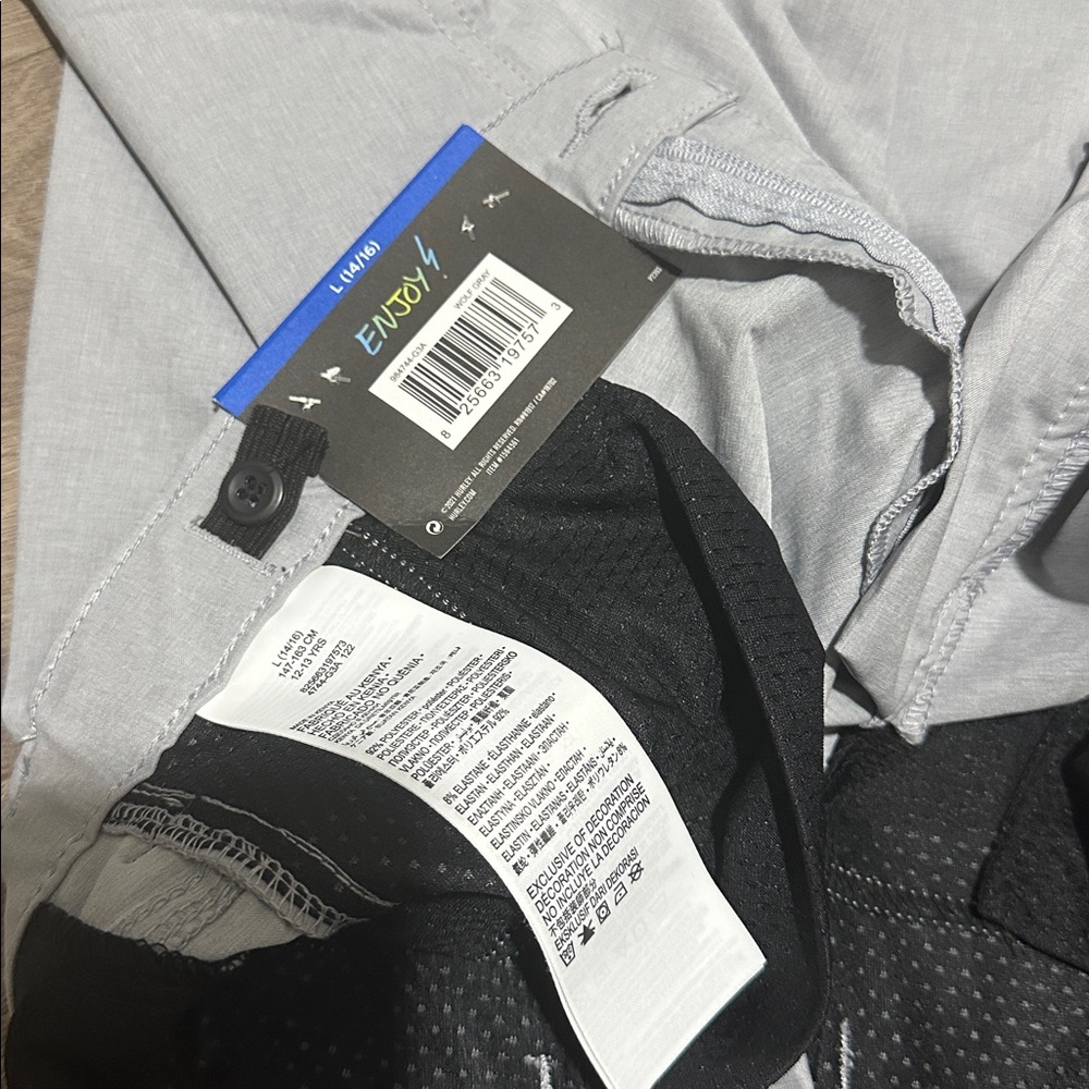 Hurley Light Gray Youth Hybrid Shorts - Picture 4 of 5
